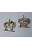 Renkli Çiçekler 2 Li Ayet Metal Döküm 17x16 Cm - 4