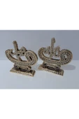 Renkli Çiçekler 2 Li Ayet Metal Döküm 17x16 Cm - 2