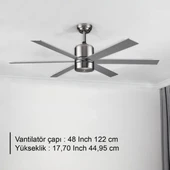 Rubenis RBT486 SLV Aydınlatmalı Tavan Vantilatörü - 1