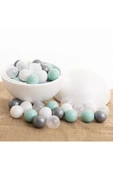 baby toys Mint-Gümüş-Beyaz-Şeffaf Havuz Topları 50'li 7 cm - 1