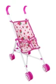Brother Toys Oyuncak Metal Puset Katlanabilir Bebek Arabası Çilek Desenli Beyaz Renk - 1
