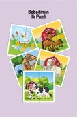 metafortoys 5 Adet Ahşap 4 Parça Yapboz Bebeğimin İlk Pazıl Seti (İnek-At-Koyun-Ördek-Tavuk) - 1