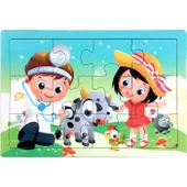 Ahşap Eğitici Puzzle 12 Parça - 2