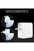 45W USB-C Güç Adaptörü 2 Port (Akım Korumalı) 20W/45W Şarj Cihazı  PE2010 White - ACH02613 - 4