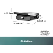 HOMEND Grilliant 1346h Inox Gövdeli Döküm Plakalı Tost Ve Izgara Makinesi thumbnail 2