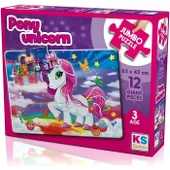KS Games Pony Unicorn 12 Parça Jumbo Boy Puzzle - 1