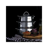 Emsan Cemre İndüksiyon Tabanlı 6 Parça Midi Paslanmaz Çelik Tencere Seti thumbnail 3