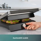 HOMEND Grilliant 1346h Inox Gövdeli Döküm Plakalı Tost Ve Izgara Makinesi thumbnail 3