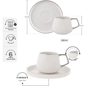 Karaca Satürn Platin 6 Kişilik Kahve Fincanı Takımı 100 ml thumbnail 2