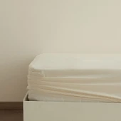 Basic Pamuk Tek Kişilik Lastikli Çarşaf Ekru - 1