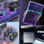 DR35 Plus Retro Oyun Konsolu Linux Sistemi 64G Kart 15000+ Oyun, 3.5 inç IPS Ekran Mor thumbnail 2