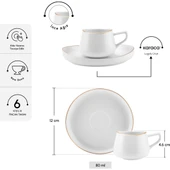 Karaca Hole 6 Kişilik Kahve Fincan Takımı 80 ml thumbnail 2