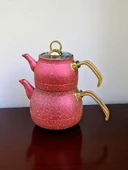 Girist Home Bordo Renk Granit Çaydanlık Takımı - 3