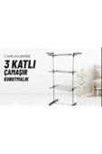 ViATOM Siyah 3 Katlı Tekerlekli Kurutmalık - 1