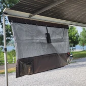 2K 150x80cm Karavan Tentesi Önü Askılı Cepli Ön Gölgelik thumbnail 3