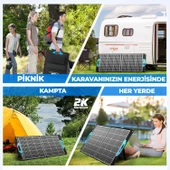 EvaCool 100W Type-C, USB Çıkışlı Katlanabilir Portatif Güneş Paneli - 6