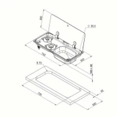 Can 1770 Cam Kapaklı 2 Gözlü Karavan Ocak Evye Kombinasyonu thumbnail 2