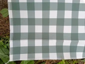 Kendinden Çantalı Haki Ekose Piknik Örtüsü 150X150 cm Taşınabilir Cırtlı Piknik Matı, Taşıma Kordonlu, Ince Katlanabilir Örtü - 2