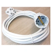 Seyyar Uzatma Kablosu 5 Metre Topraklı Fiş Monofaze CCA Priz 3x1 mm Beyaz Kablo H05VV-F - 4