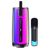 Mikado MD-17BT Capella Siyah 10W 1 RGB Mikrofonlu Transparan/Bt/TF Kart/Aux/Usb TWS 1800 mAh Bataryalı Speaker - 1