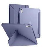 İpad 10.Nesil 10.9 inç 2022 Uyumlu Üçgen Katlanabilir Kalemlikli Yatay Dikey Standlı Akıllı Kılıf  Lavanta thumbnail 1