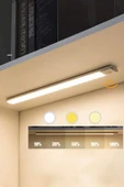 Plentiful Hareket Sensörlü Şarjlı Kablosuz USB Şarjlı LED Gece Lambası 3 Renk Kısılabilir Mutfak Dolap Tezgah Aplik - 1