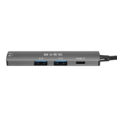 S-link SWV-USBC024 4 in 1 Gri Metal TypeC to 2*USB2.0 USB-C, 3.5mm Aux Port Type C Adaptör - 2