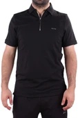 Twister 2298 Siyah Günlük Kısa Kol Normal Kesim Pamuklu Fermuarlı Polo Yaka Erkek Tişört thumbnail 2