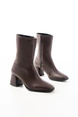 MSK-032 Kahve Topuklu Fermuarlı Kadın Bot thumbnail 4