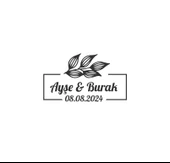 Yuvarlak Geyik Boynuzlu Çiçek Etiketi Kına Nişan Düğün 3x3 cm özel etiket / 50 adet sticker - 1