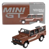 Mini GT 1/64 Land Rover Defender 110 1985 County Station Wagon Russet Brown - 4