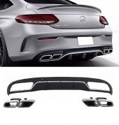 MERCEDES C SERİSİ W205 COUPE C63 AMG DİFÜZÖR+EGZOZ UÇLARI - 1