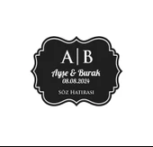 Meyveli Yuvarlak Çelenk Etiketi Kına Nişan Düğün 3x3 cm özel etiket / 50 adet sticker - 1