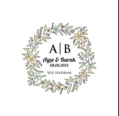 Dişli Kenarlı Dikdörtgen Mühür Kına Nişan Düğün 3x3 cm özel etiket / 50 adet sticker - 1