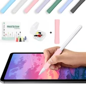 Apple Pencil 1-2 Nesil Pro USB-C Uyumlu Soft Yumuşak Silikon Kalem Tutucu ve 8'li Kalem Ucu Koruyucu  Pembe - 1