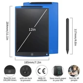 T12 Siyah Writing Tablet Lcd 12 Inç Dijital Kalemli Çizim Yazı Tahtası thumbnail 4