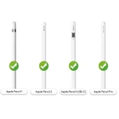 Apple Pencil 1-2 Nesil Pro USB-C Uyumlu Soft Yumuşak Silikon Kalem Tutucu ve 8'li Kalem Ucu Koruyucu  Siyah - 3