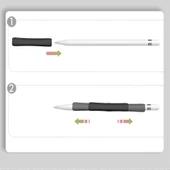 Apple Pencil 1-2 Nesil Pro USB-C Uyumlu Soft Yumuşak Silikon Kalem Tutucu ve 8'li Kalem Ucu Koruyucu  Siyah - 4