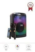 Torima BTS-2102 33 W  Karaoke Subwoofer Çift mikrofonlu Taşınabilir 3000 mAh Akıllı Bluetooth Hoparlör thumbnail 1