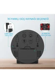Yuvarlak Siyah Dijital LED Masa Saati USB Güç Saat Erteleme Modern Saat - 7