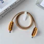 3D Karakter Figürlü Şarj Kablosu Koruyu Set İphone,samsung,oppo,xiaomi Uyumlu Kablo Koruma  MDL44 thumbnail 1