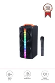 Torima KTS-1790 Siyah Mikrofonlu RGB Ledli Taşınabilir Bluetooth Hoparlör Parti Speaker thumbnail 1