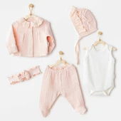 Andywawa Ac25840 Natural Gift Müslin 5'li Hastane Çıkışı Salmon - 1