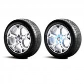 MERCEDES IŞIKLI JANT GÖBEĞİ SETİ (MAVİ-GÜMÜŞ) 75mm - 2