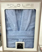 Polo Life Kutulu %100 Pamuk Tek Bornoz Şalyaka-A.Mavi (XL Beden) - 2