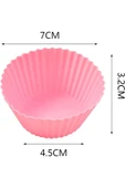 6 Adet Yıkanabilir Mini Tırtıklı Muffin Kalıbı- Ribanalı Kek-Cupcake- Renkli Hamur Işi Kabı - 5
