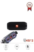 Torima D47 Siyah  Bluetooth Hoparlör Kablosuz Taşınabilir Ses Bombası TWS, USB, TF Kart, 1200 mah thumbnail 1