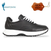 Konfores 1965-273061 Hakiki Deri Anatomik Tabanlı Kadın Sneakers Ayakkabı - 1
