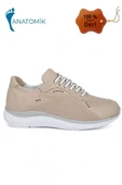 Konfores 2005-273075 Hakiki Deri Anatomik Tabanlı Kadın Sneakers Ayakkabı - 2