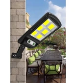 Uzaktan Kumandalı 6 Gözlü 120 Led'li Solar 3 Modlu Hareket Sensörlü Su Geçirmez Bahçe-Kapı Önü Sokak Lambası Projektör - 2